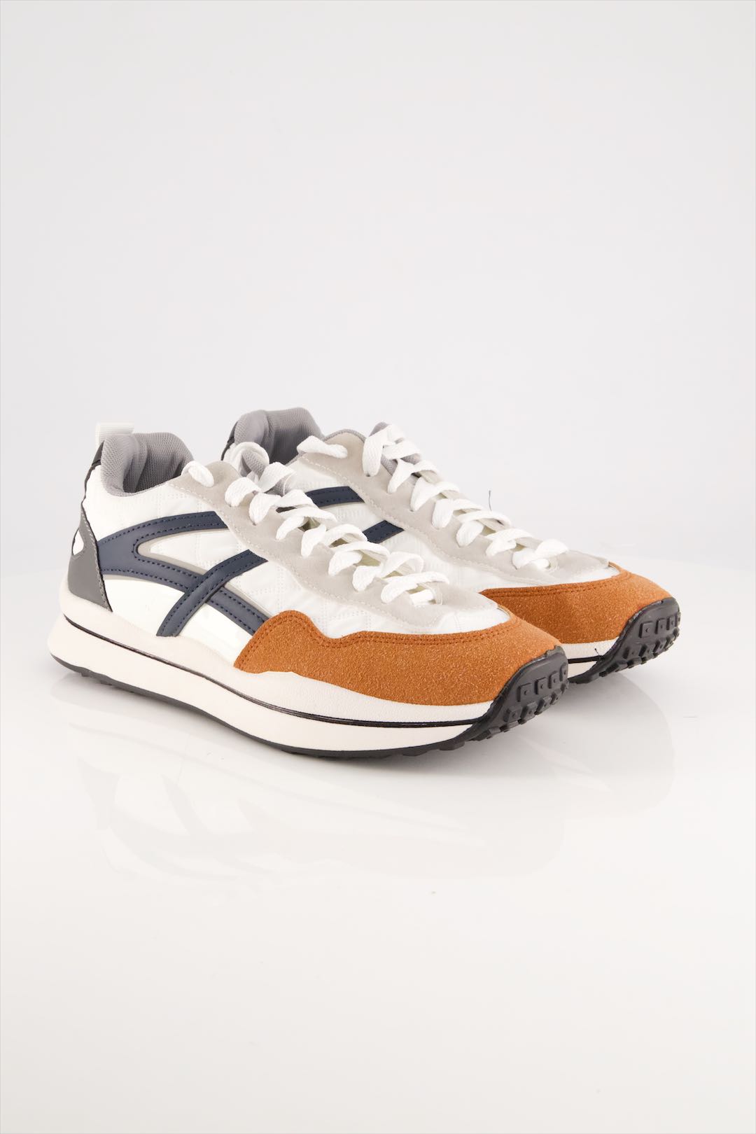 Men Premium White & Camel Sneakers Shoes 2025-6