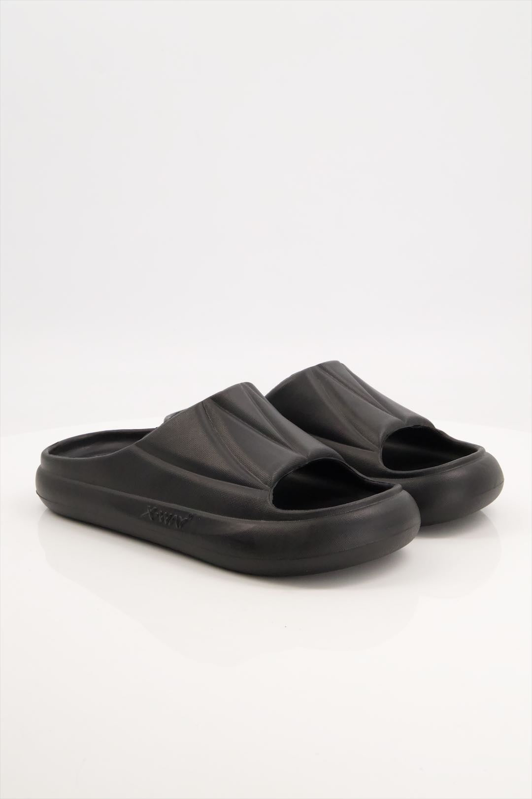 Men Comfortable Slides Of Fine Evr In Black