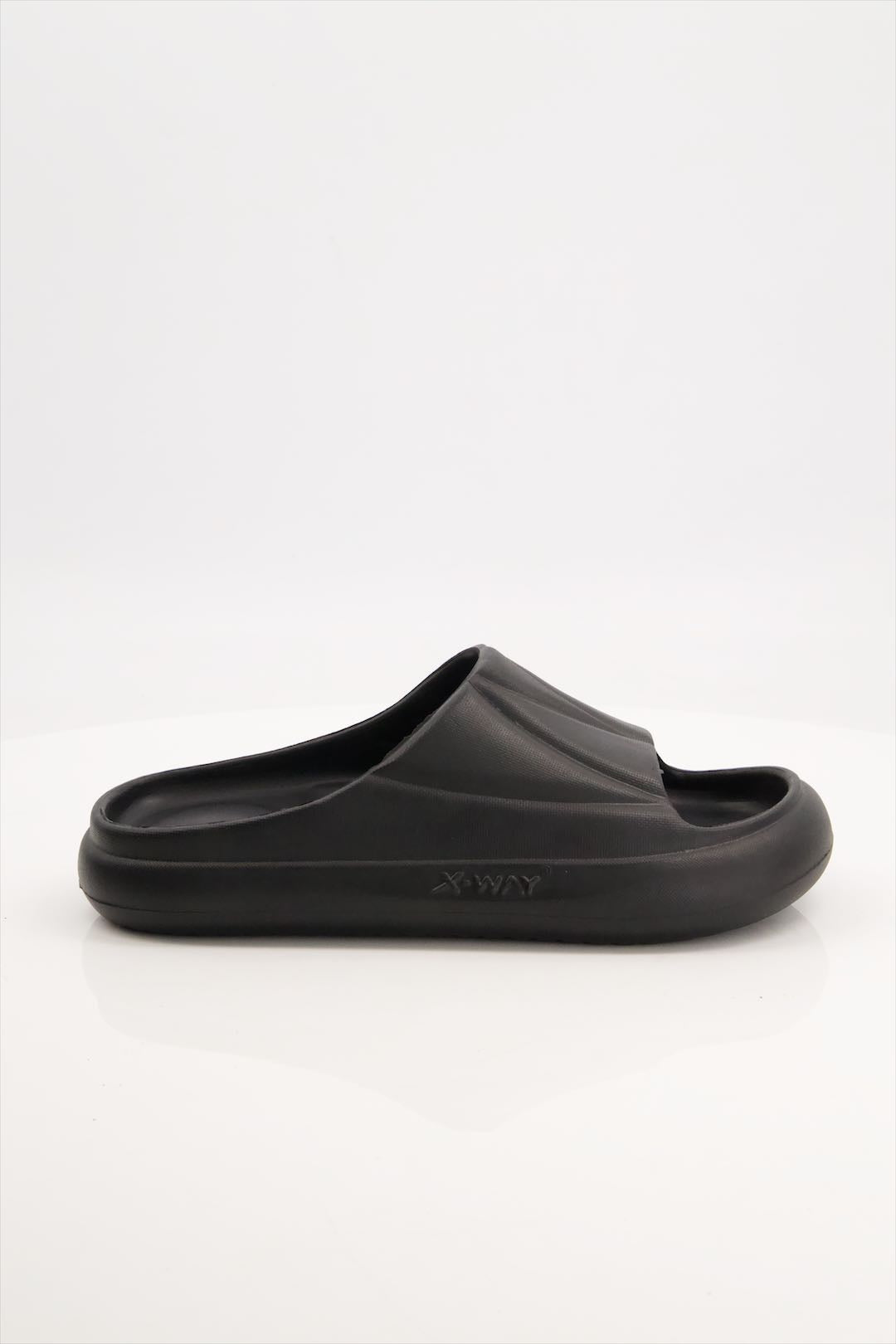 Men Comfortable Slides Of Fine Evr In Black