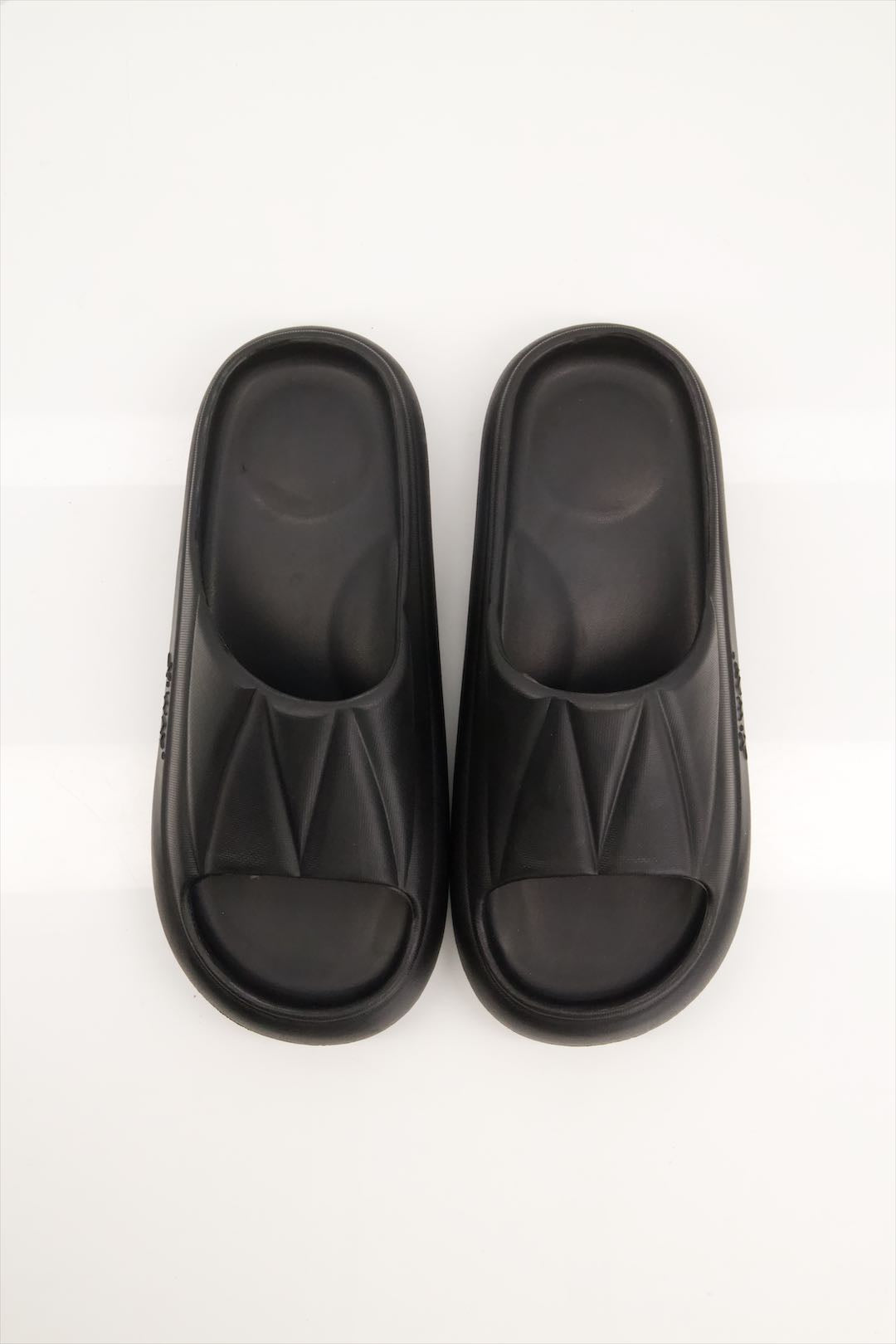 Men Comfortable Slides Of Fine Evr In Black